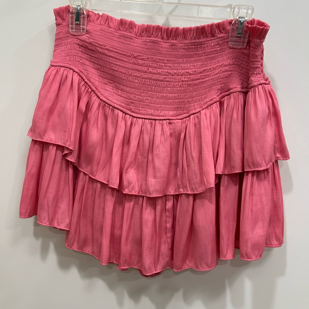 Chic Pink Tiered Mini Skirt